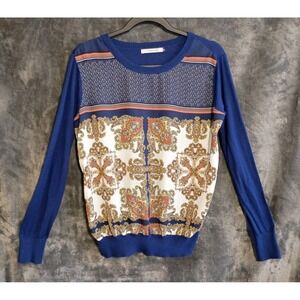 41 Hawthorne Womens Top Size L Pullover Paisley Print Lightweight Mixed Material